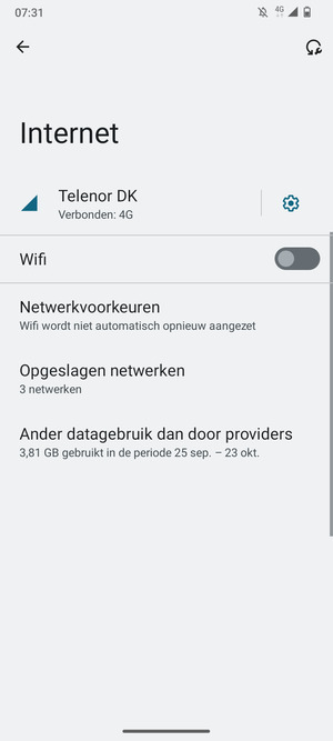 Schakel Wifi in