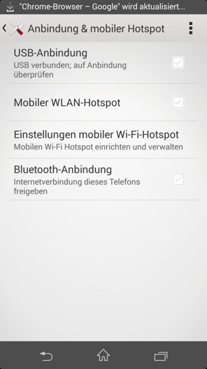 Wählen Sie Einstellungen mobiler Wi-Fi-Hotspot