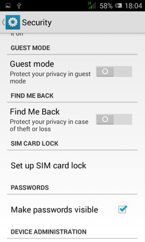 Select Set up SIM card lock