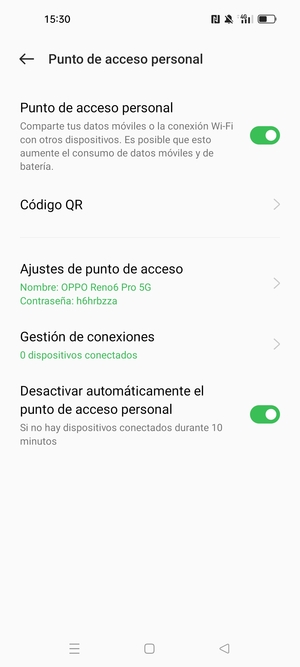 El teléfono ha sido configurado para su uso como módem