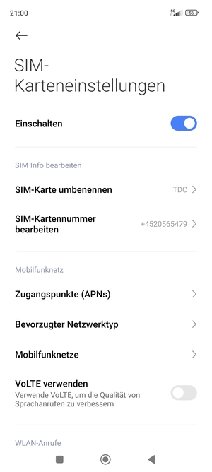 Wählen Sie Mobilfunknetze