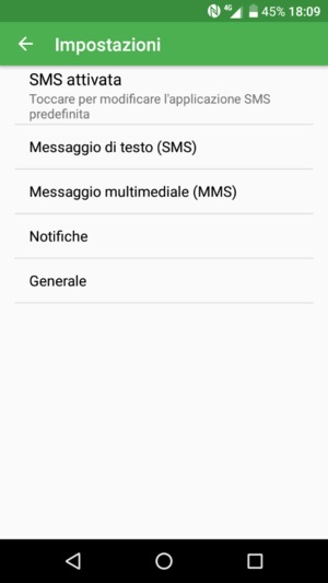 Seleziona Messaggio di testo (SMS)