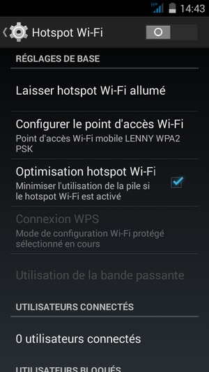 Activer le Hotspot Wi-Fi