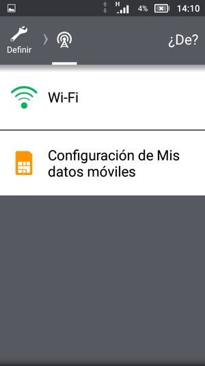 Seleccione Wi-Fi