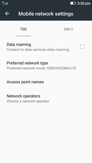 To change network if network problems occur,  select Network operators