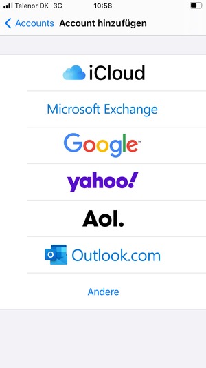 Wählen Sie Microsoft Exchange