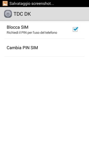 Seleziona Cambia PIN SIM