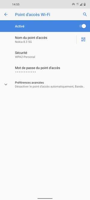 Votre téléphone est maintenant configuré pour être utilisé comme modem