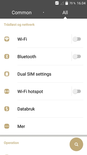 Velg Dual SIM settings