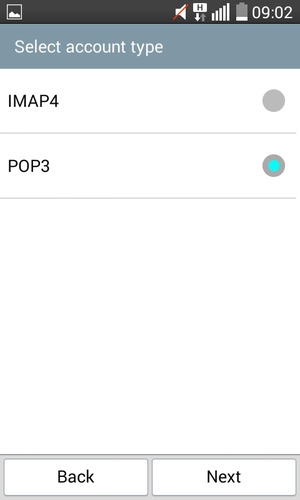 Select IMAP4 or POP3 and select Next