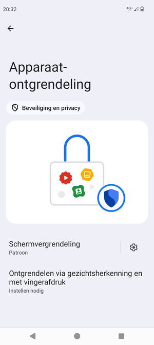 Uw telefoon is nu beveiligd met een schermvergrendeling