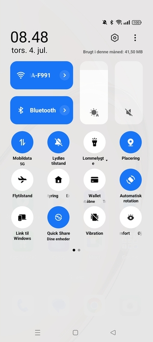 Slå Wi-Fi og Bluetooth fra