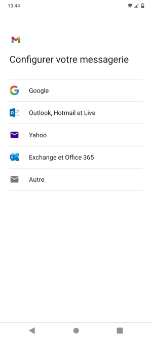 Sélectionnez Outlook, Hotmail et Live