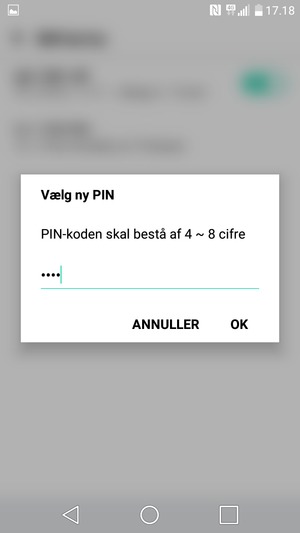 Indtast din Nye PIN-kode og vælg OK