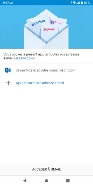 Sélectionnez ACCÉDER À GMAIL