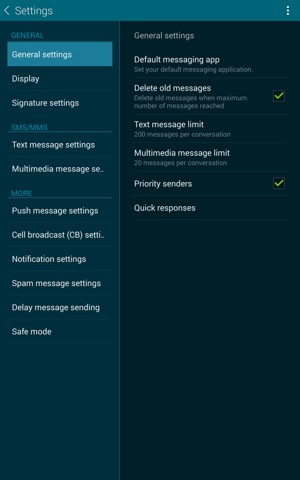 Select Text message settings