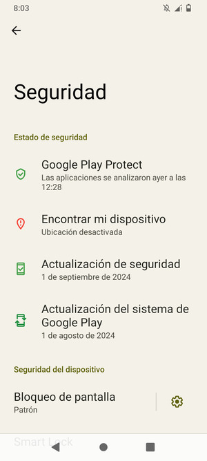 El teléfono ha sido asegurado con un bloqueo de pantalla