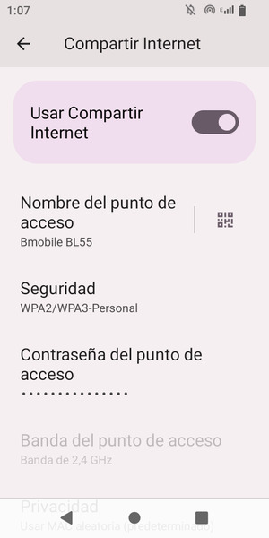 El teléfono ha sido configurado para su uso como módem