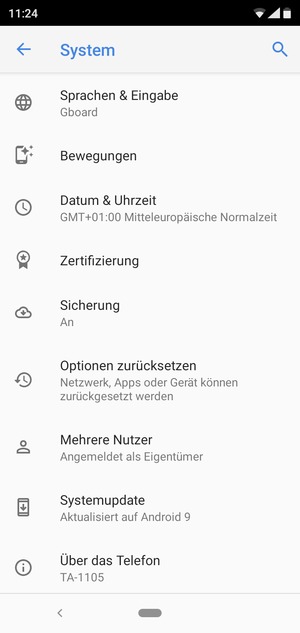 Wählen Sie Systemupdate