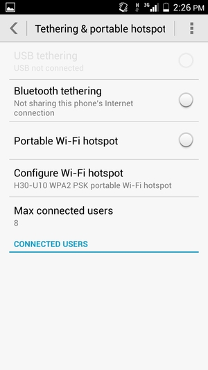 Select Configure Wi-Fi hotspot / Portable Wi-Fi hotspot settings / Wi-Fi hotspot