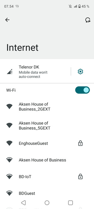 Select the wireless network you want to connect to