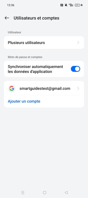 Sélectionnez votre compte Google