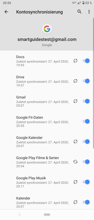 Ihre Kontakte von Google werden nun auf Ihr Xperia synchronisiert