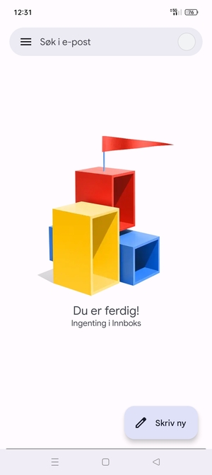 Gmail er klar til bruk