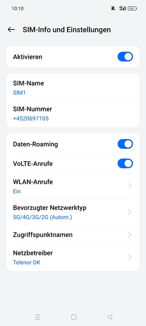 Schalten Sie Daten-Roaming an oder aus