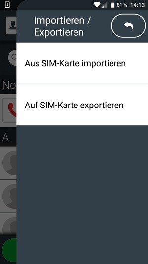 Wählen Sie Aus SIM-Karte importieren
