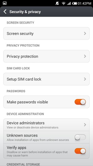 Select Setup SIM card lock