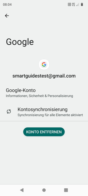 Wählen Sie Kontosychronisierung