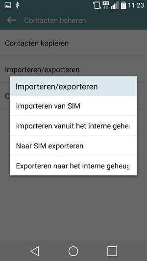 Selecteer Importeren van SIM