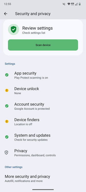 Select Device lock