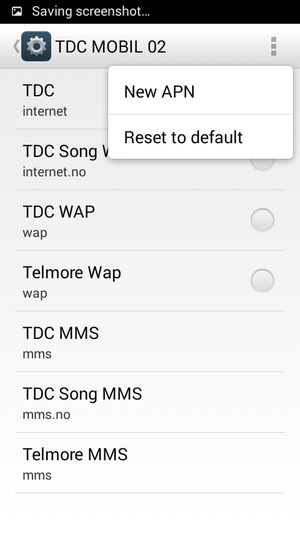 Select Reset to default