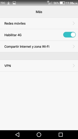 Seleccione Compartir Internet y zona Wi-Fi
