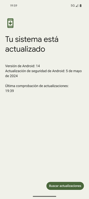 Si su teléfono está actualizado, verá la siguiente pantalla