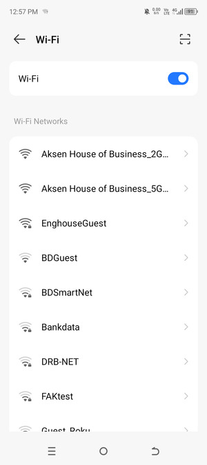 Select the wireless network you want to connect to