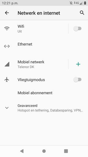Selecteer Mobiel netwerk