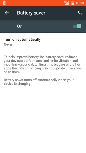 Turn Battery saver on