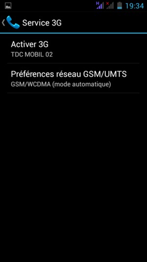 Sélectionnez Préférences réseau GSM/UMTS