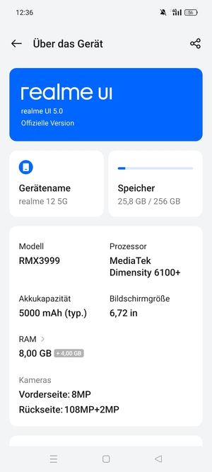 Wählen Sie realme UI