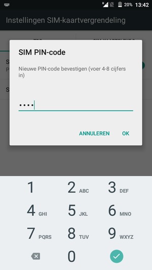 Bevestig uw nieuwe nieuwe PIN-code en selecteer OK