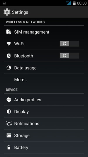 To change network if network problems occur, go to the Settings menu and select More...