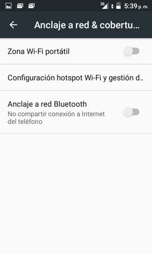 Seleccione Zona Wi-Fi portátil
