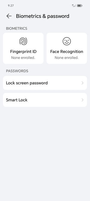 Select Lock screen password