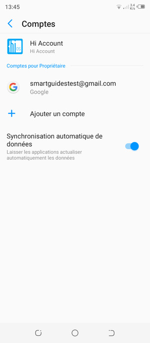 Sélectionnez votre compte Google