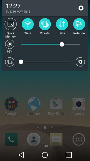 Select Vibrate to change to Do not disturb mode
