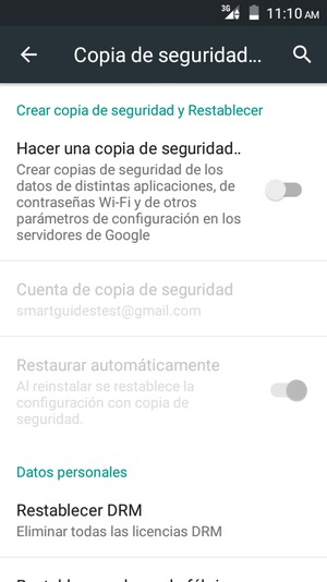 Active Hacer una copia de seguridad..