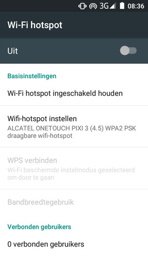 Schakel Wi-Fi hotspot in